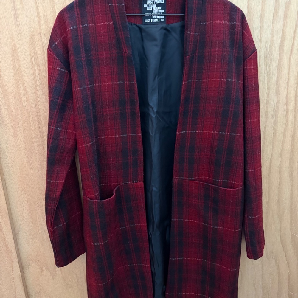 Just Female Women's Plaid Coat